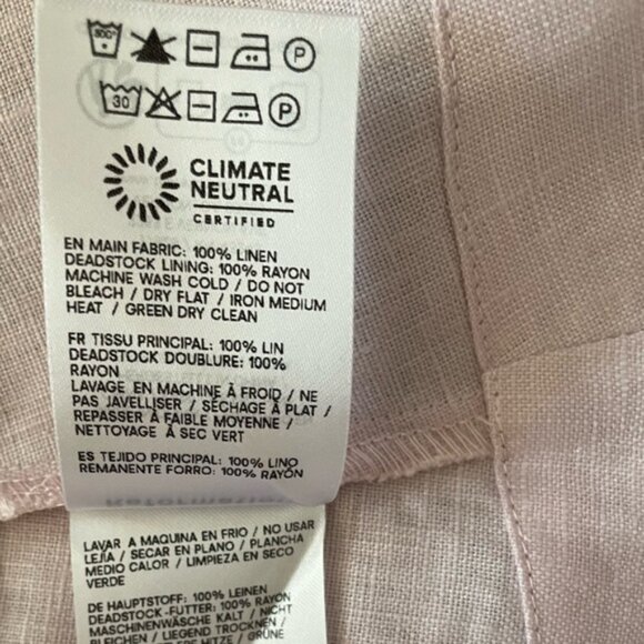 NEW Reformation Everett Linen Midi Dress Cherry Blossom Light Pink | US 4 UK 8 - Picture 7 of 14